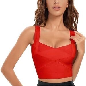 WOW Couture Red Bandage Crop Top